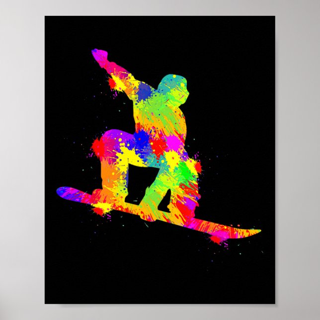 Snowboard Snowboarder Snowboarder Jungen Kinder Mä Poster (Vorne)