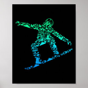 Snowboard Snowboarder Snowboarder Männer Jungen Ki Poster