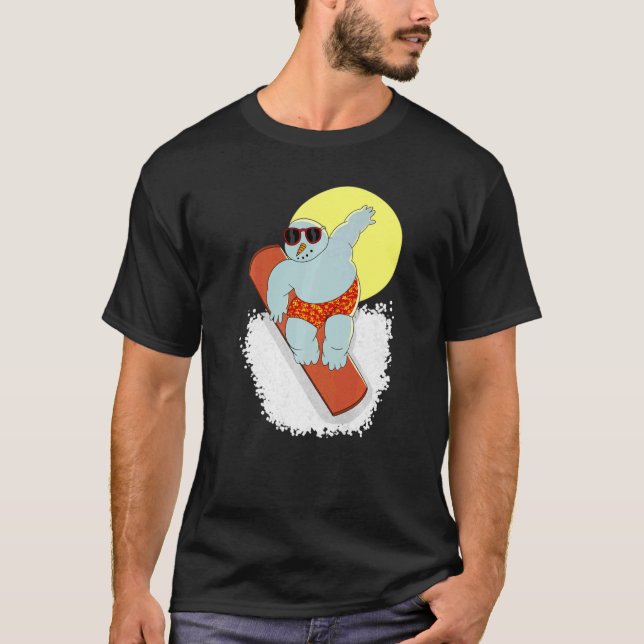 Snowboard Snowman Cool Graphic T-Shirt (Vorderseite)
