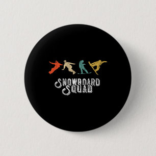 Snowboard Squad Retro Snowboard Winter Sport Snowb Button