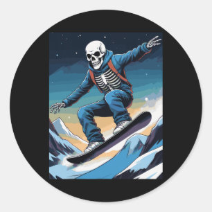 Snowboard Streetwear Snowboarden Skull Snowboarde Runder Aufkleber