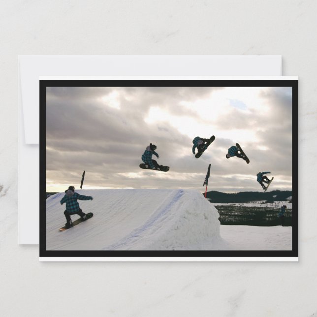 Snowboard Tricks Einladung (Vorderseite)