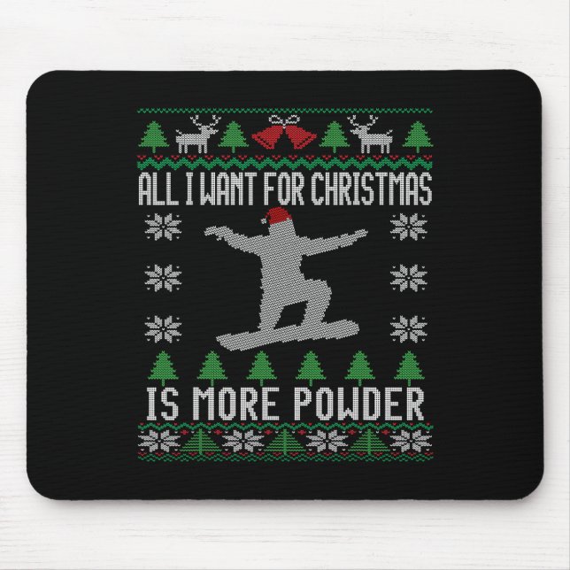 Snowboard Ugge Weihnachten Snowboarden Geschenk Sn Mousepad (Vorne)