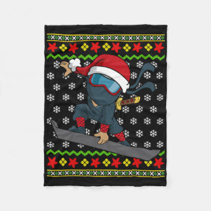 Snowboard Ugly Christmas Sweater Pattern Fleecedecke