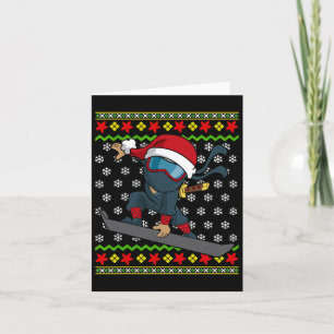 Snowboard Ugly Christmas Sweater Pattern Karte