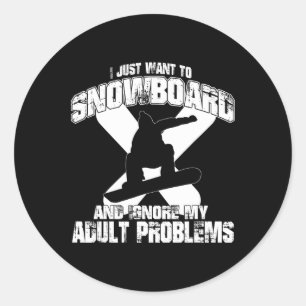 Snowboard und ignorieren Sie die Snowboardausrüstu Runder Aufkleber