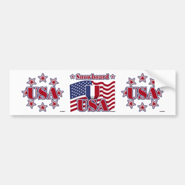 Snowboard USA Autoaufkleber (Vorne)