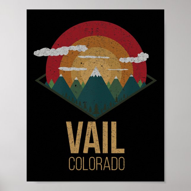 Snowboard Vail Colorado Ski Winter Mountain Gesche Poster (Vorne)