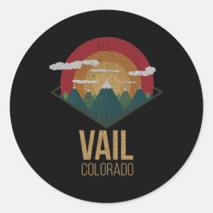 Snowboard Vail Colorado Ski Winter Mountain Gesche Runder Aufkleber