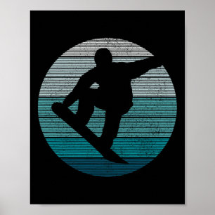 Snowboard Vintag Retro Freestyle Snowboarding Gif Poster