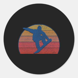 Snowboard Vintage Retro Freestyle Snowboarden Runder Aufkleber