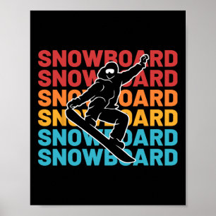 Snowboard Vintage Wintersport Alpin Skifahren Schn Poster