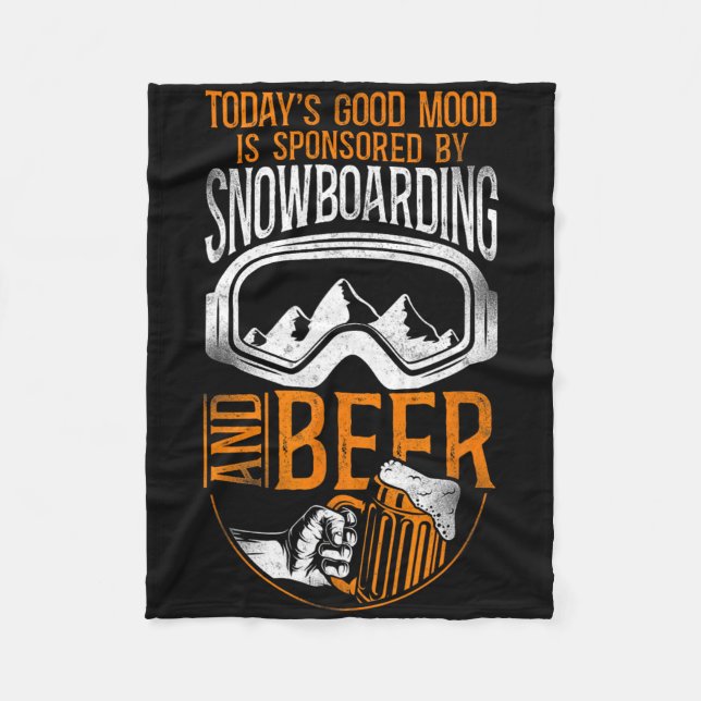 Snowboard Vintages Bier Fleecedecke (Vorderseite)