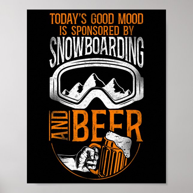 Snowboard Vintages Bier Poster (Vorne)