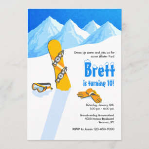 Snowboard-Winter-Spaß-Einladung Einladung