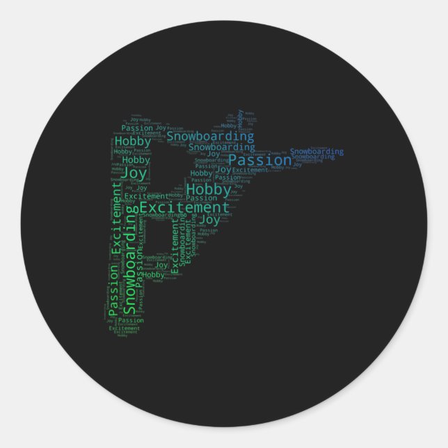 Snowboard Winter Sport Snowboarden Runder Aufkleber (Vorderseite)