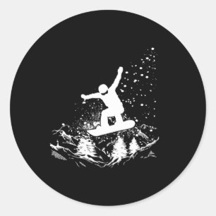 Snowboard Winter Sports Snowboarden Design für mic Runder Aufkleber