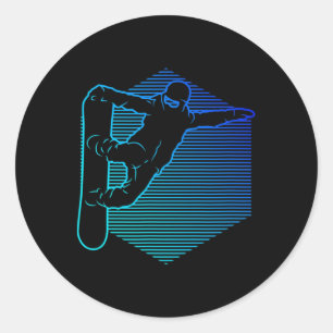 Snowboard Women's Snowboarder Runder Aufkleber