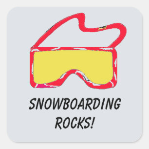 Snowboardbrille Quadratischer Aufkleber