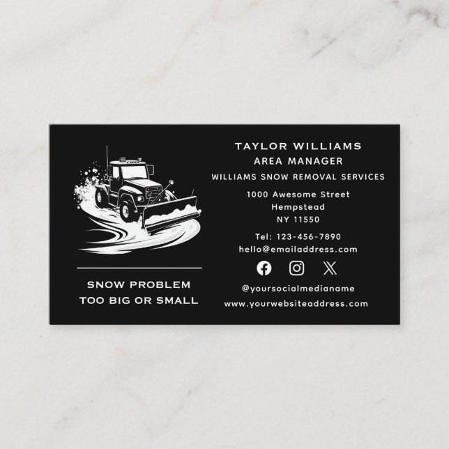 Snowboarddienste für die sozialen Medien - Winter Visitenkarte (Vorderseite)