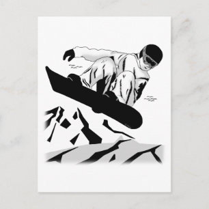 Snowboarden 5 postkarte