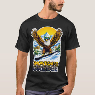Snowboarden Adler in Griechenland Landschaftlich T-Shirt