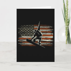Snowboarden Amerikanische Flagge Für Snowboarder S Karte