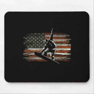 Snowboarden Amerikanische Flagge Für Snowboarder S Mousepad
