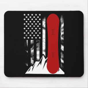 Snowboarden Amerikanische Flagge Skifahren Snowboa Mousepad