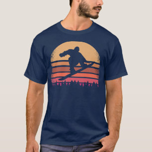 Snowboarden bergab auf Retro-Snowboard Vintage S T-Shirt