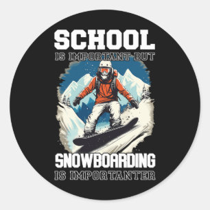 Snowboarden Berge Schneeurlaub Snowboard Ski Runder Aufkleber