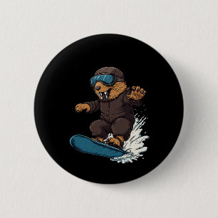Snowboarden - Biber auf Snowboard-Snowboarden Button