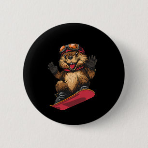 Snowboarden - Biber auf Snowboard-Snowboarden Button