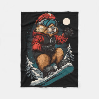 Snowboarden - Biber auf Snowboard-Snowboarden Fleecedecke