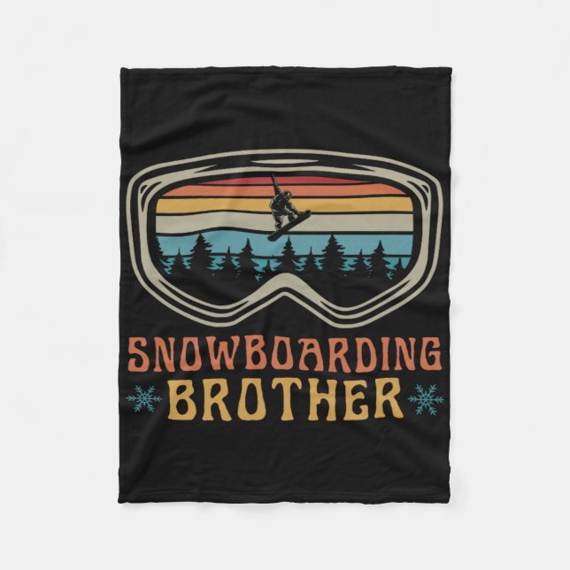 Snowboarden Bruder Matching Familie Snowboard Tri Fleecedecke (Vorderseite)
