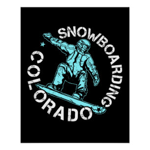 Snowboarden Colorado Snowboarder Souvenir Poster