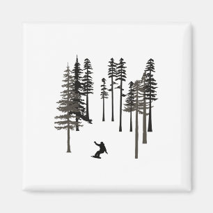 Snowboarden Cooler Freestyle Snowboarder in Tall P Magnet