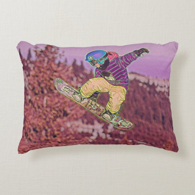Snowboarden Dekokissen (Vorderseite)