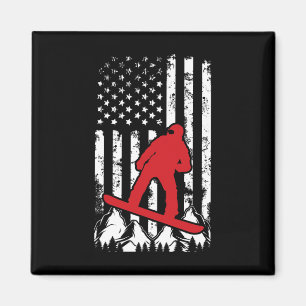 Snowboarden der amerikanischen Flagge Magnet