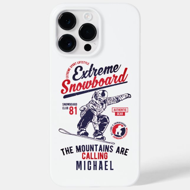 Snowboarden die Berge rufen | Sport Case-Mate iPhone Hülle (Rückseite)