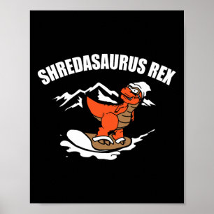 Snowboarden Dinosaurier Funny Snowboard Kindergesc Poster