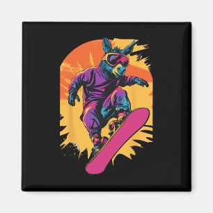 Snowboarden - Donkey auf einem Snowboard-Snowboard Magnet