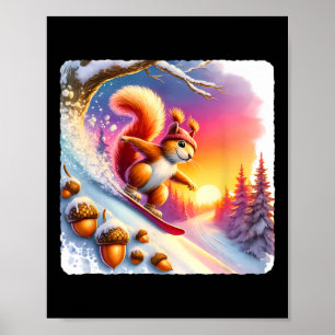 Snowboarden Eichhörnchen auf der Acornbahn bei Son Poster