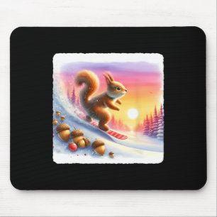 Snowboarden Eichhörnchen auf frostiger Steigung be Mousepad