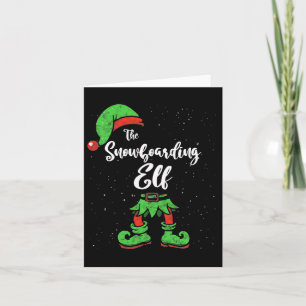 Snowboarden Elf Matching Familie Weihnachten Pajam Karte