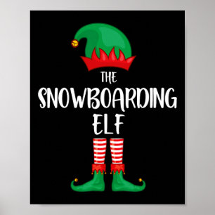 Snowboarden Elf Weihnachts-Party Matching Familie  Poster