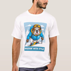 Snowboarden English Bulldog Shreddin" mit Stil T-Shirt