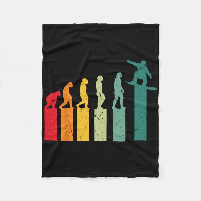 Snowboarden Evolution Berge Skipiste Snowboarden Fleecedecke (Vorderseite)