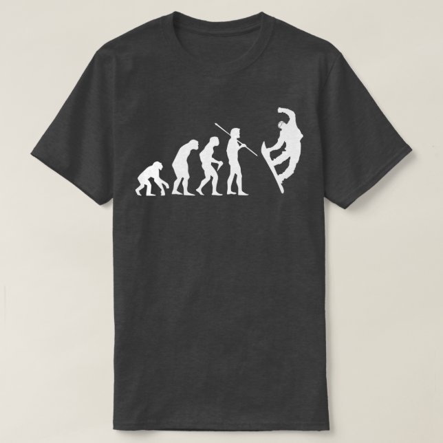 Snowboarden Evolution für Männer Frauen und Kinder T-Shirt (Design vorne)