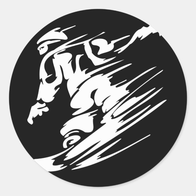Snowboarden Extremsport Runder Aufkleber (Vorderseite)